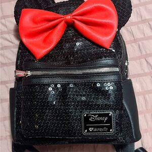 Loungefly Black and Red Mini Backpack